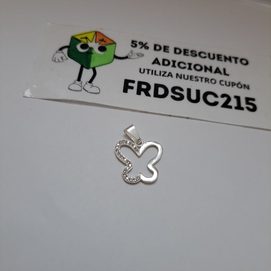 DIJE MARIPOSA C/CIRCONIAS PLATA .925 2.3 GR (NUEVO)