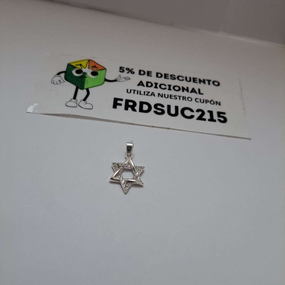 DIJE ESTRELLA DE DAVID C/CIRCONIAS PLATA .925 2.7 GR (NUEVO)