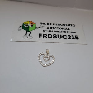 DIJE CORAZON C/CIRCONIAS PLATA .925 2.7 GR (NUEVO)