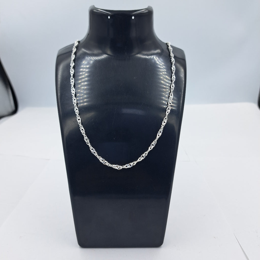 CADENA TEJIDO MEDIO TORZAL PLATA .925 55 CM 6.4 GR (NUEVO)