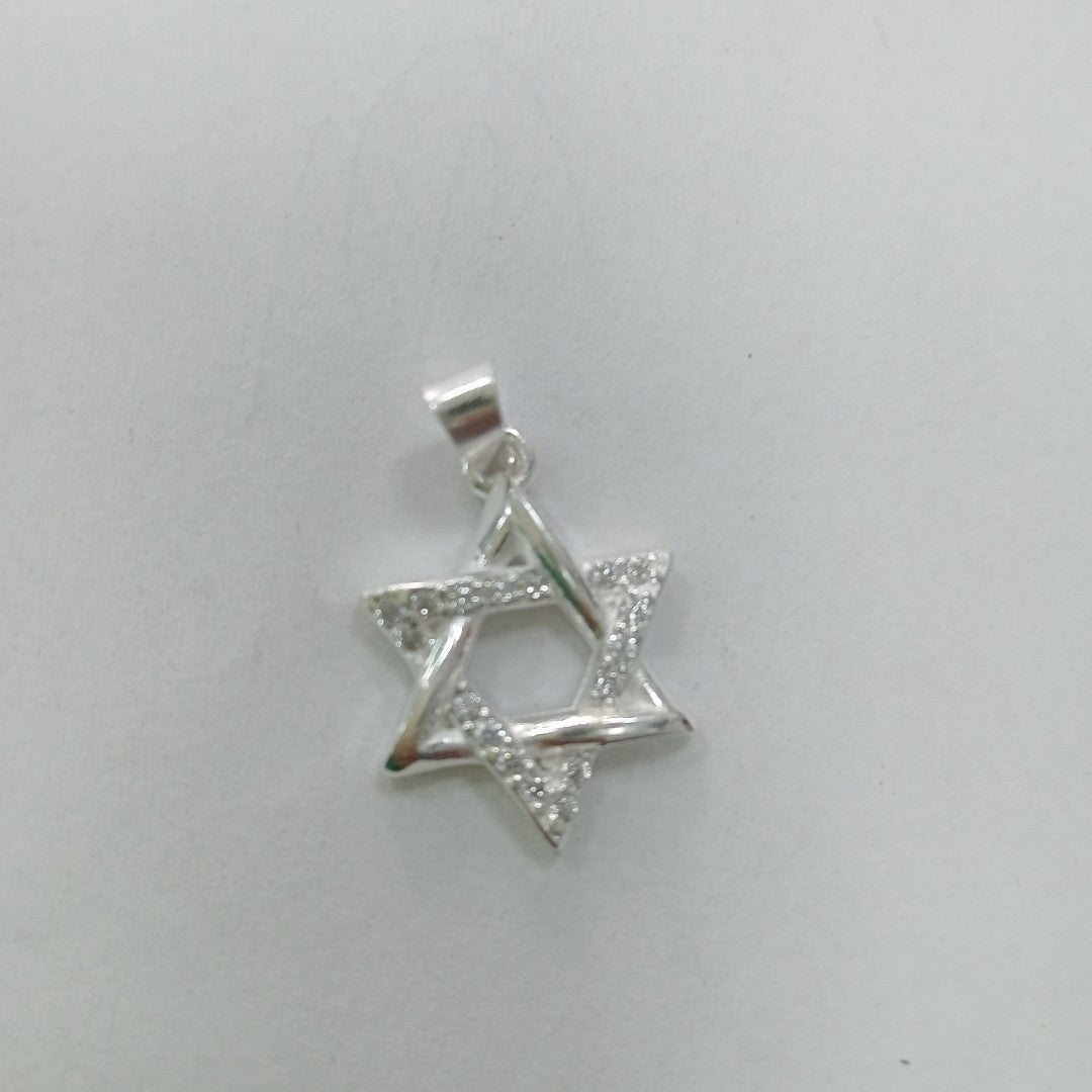 DIJE ESTRELLA DE DAVID C/CIRCONIAS PLATA .925 2.6 GR (NUEVO)