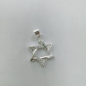 DIJE ESTRELLA DE DAVID C/CIRCONIAS PLATA .925 2.6 GR (NUEVO)