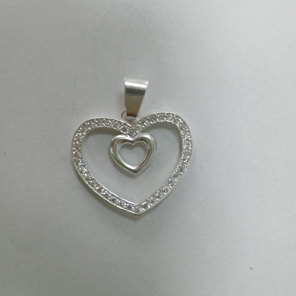 DIJE CORAZON C/CIRCONIAS PLATA .925 2.7 GR (NUEVO)