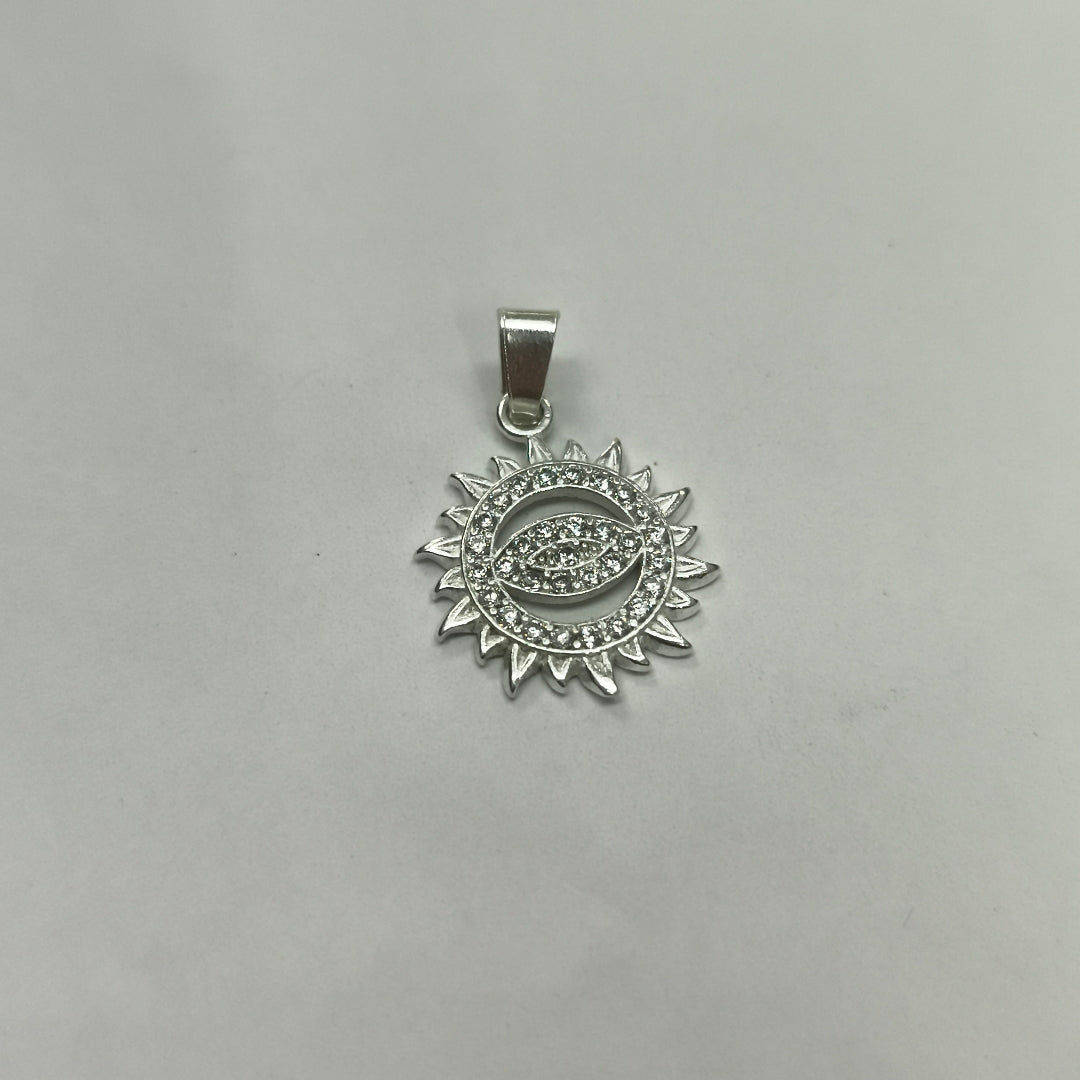 DIJE OJO MAGICO CON CIRCONIAS PLATA .925 2 GR (NUEVO)