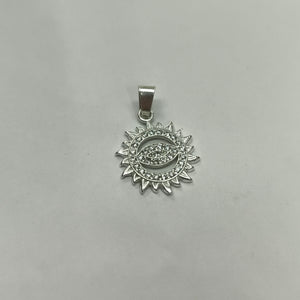 DIJE OJO MAGICO CON CIRCONIAS PLATA .925 2 GR (NUEVO)