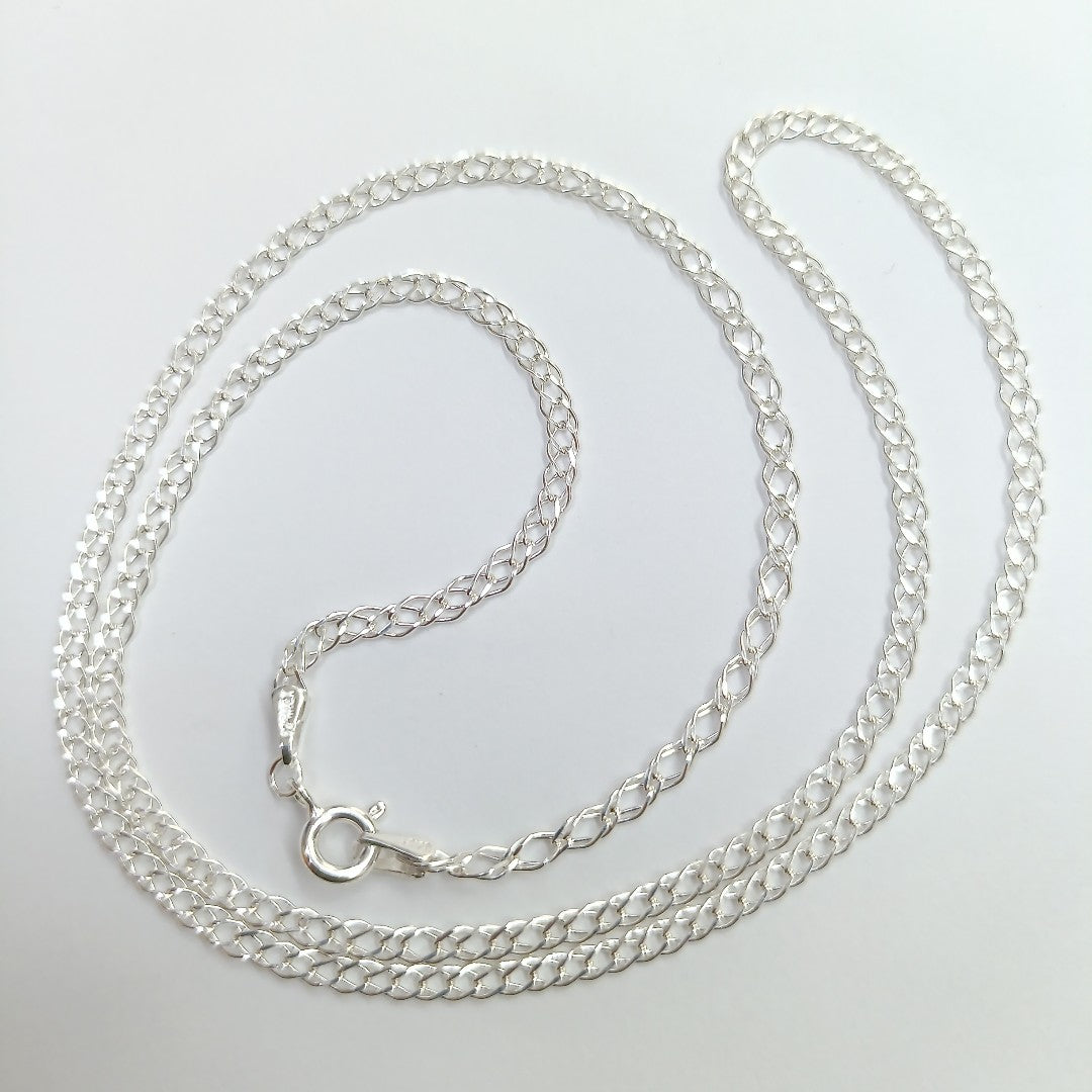 CADENA TEJIDO ESLABONES PLATA .925 55 CM 4 GR (NUEVO)