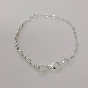 PULSERA TEJIDO ESPECIAL PLATA .925 18 CM 2.6 GR (NUEVO)