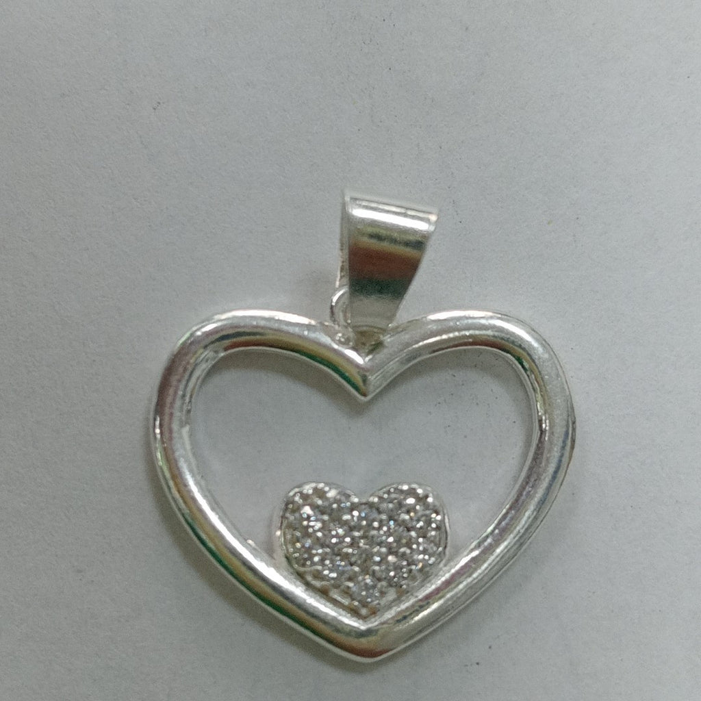 DIJE CORAZON C/CIRCONIAS PLATA .925 2.5 GR (NUEVO)