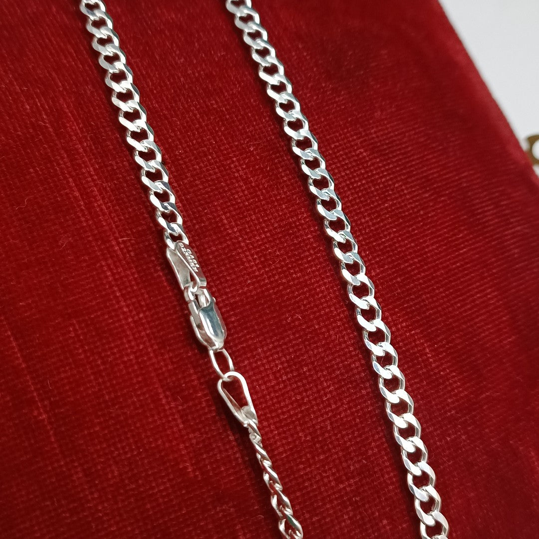 CADENA TEJIDO BARBADO PLATA .925 60 CM 13.7 GR (NUEVO)