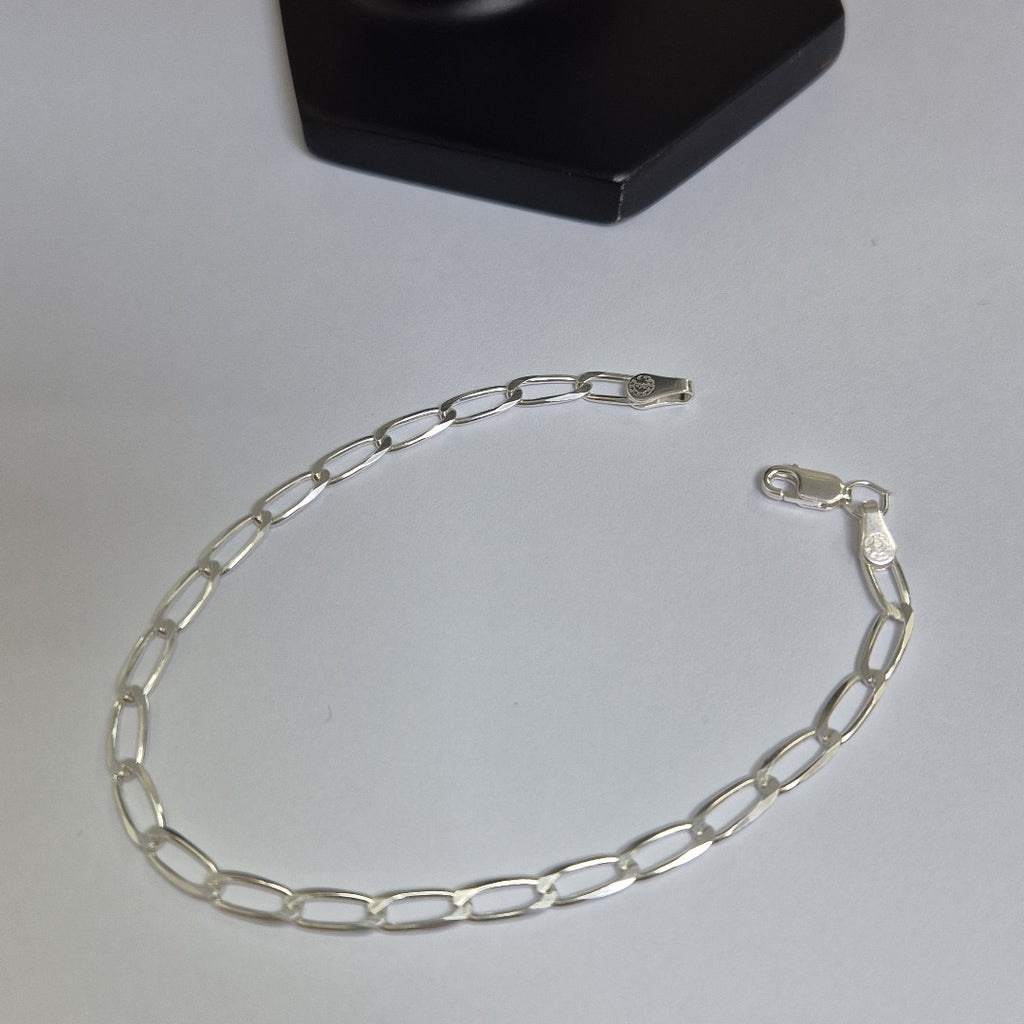 PULSERA TEJIDO ESLABONES PLATA .925 21 CM 4.1 GR (NUEVO)