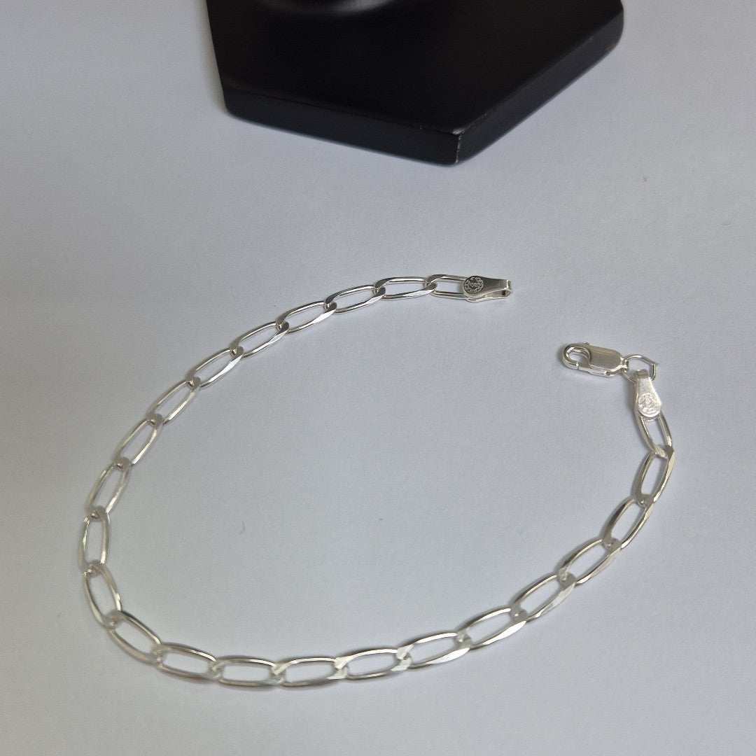 PULSERA TEJIDO ESLABONES PLATA .925 21 CM 4.1 GR (NUEVO)