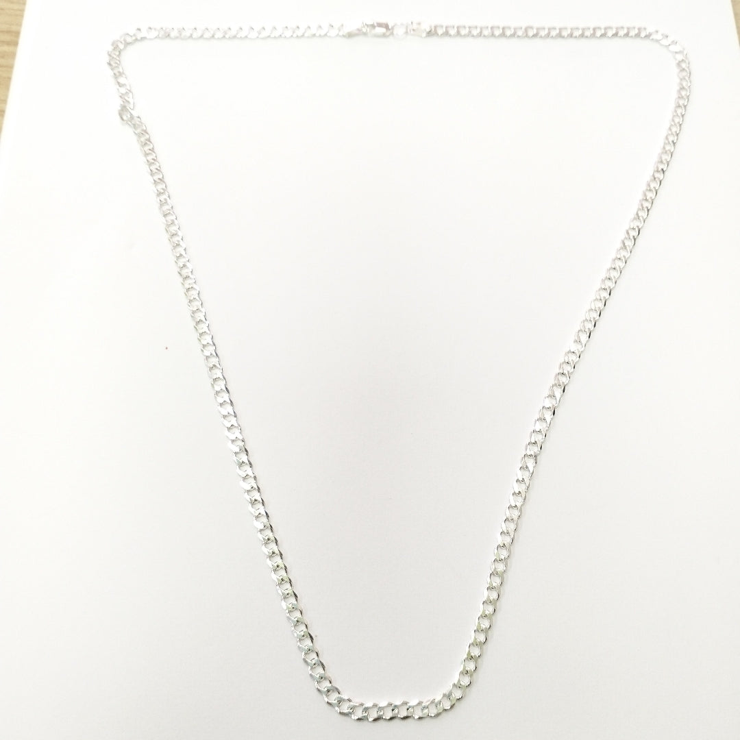CADENA TEJIDO BARBADO PLATA .925 60 CM 13 GR (NUEVO)
