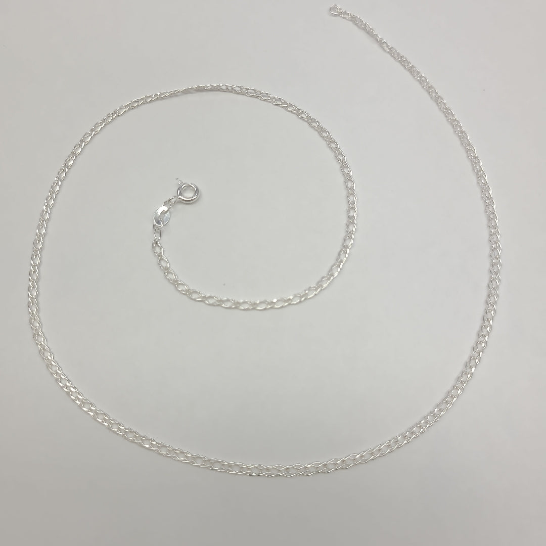 CADENA TEJIDO ESLABONES PLATA .925 50 CM 3.6 GR (NUEVO)
