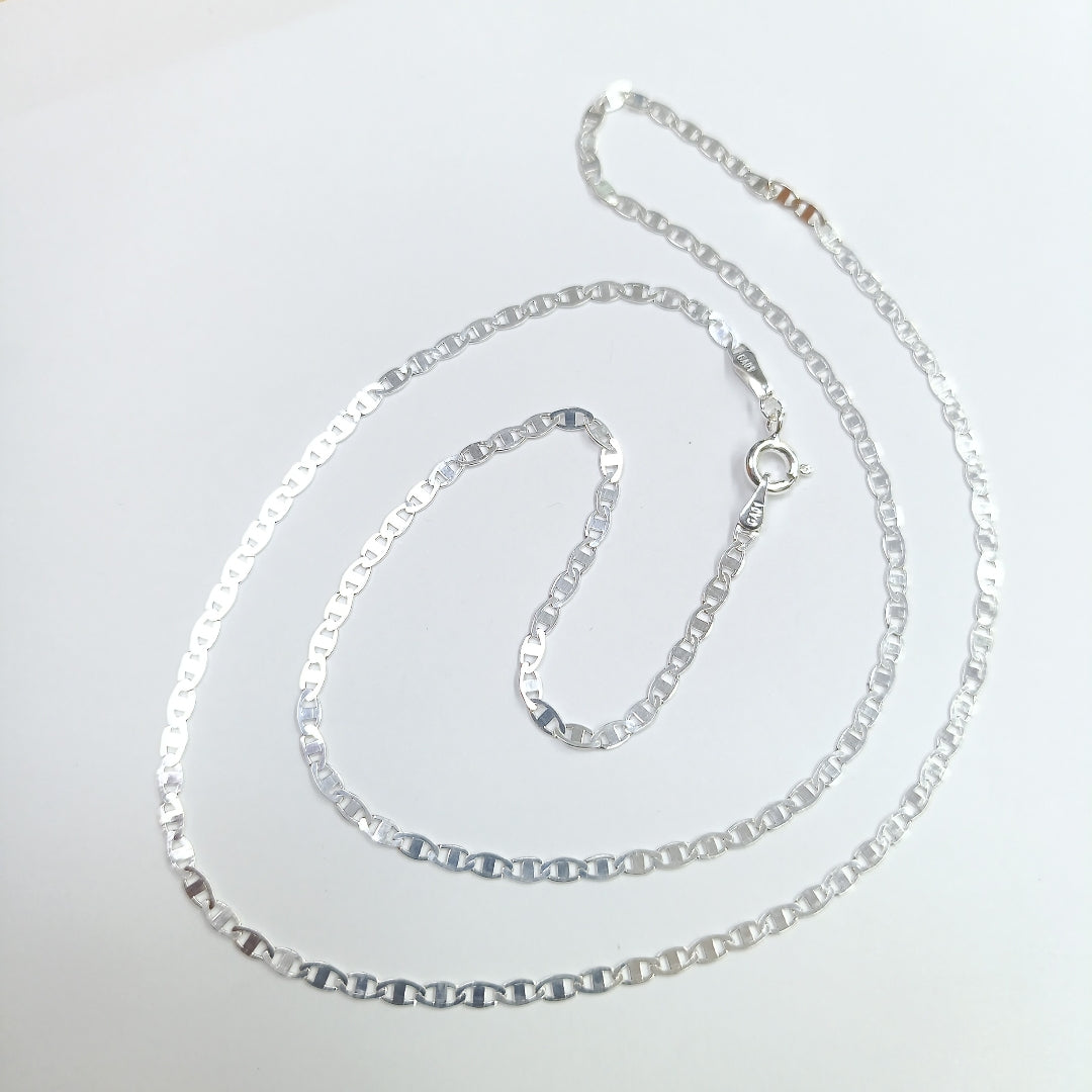 CADENA TEJIDO ESPEJO PLATA .925 55 CM 3.8 GR (NUEVO)