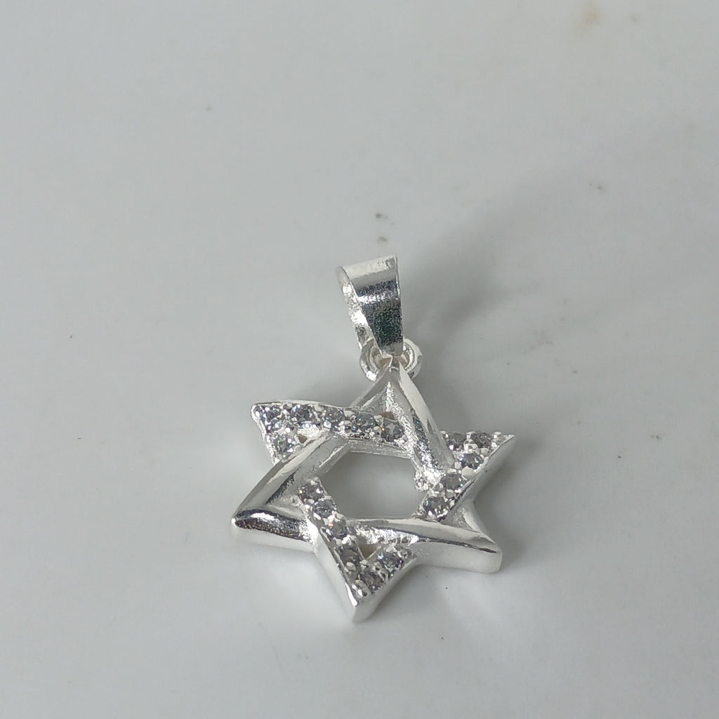 DIJE ESTRELLA DE DAVID C/CIRCONIAS PLATA .925 2.6 GR (NUEVO)
