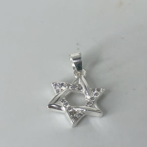 DIJE ESTRELLA DE DAVID C/CIRCONIAS PLATA .925 2.6 GR (NUEVO)
