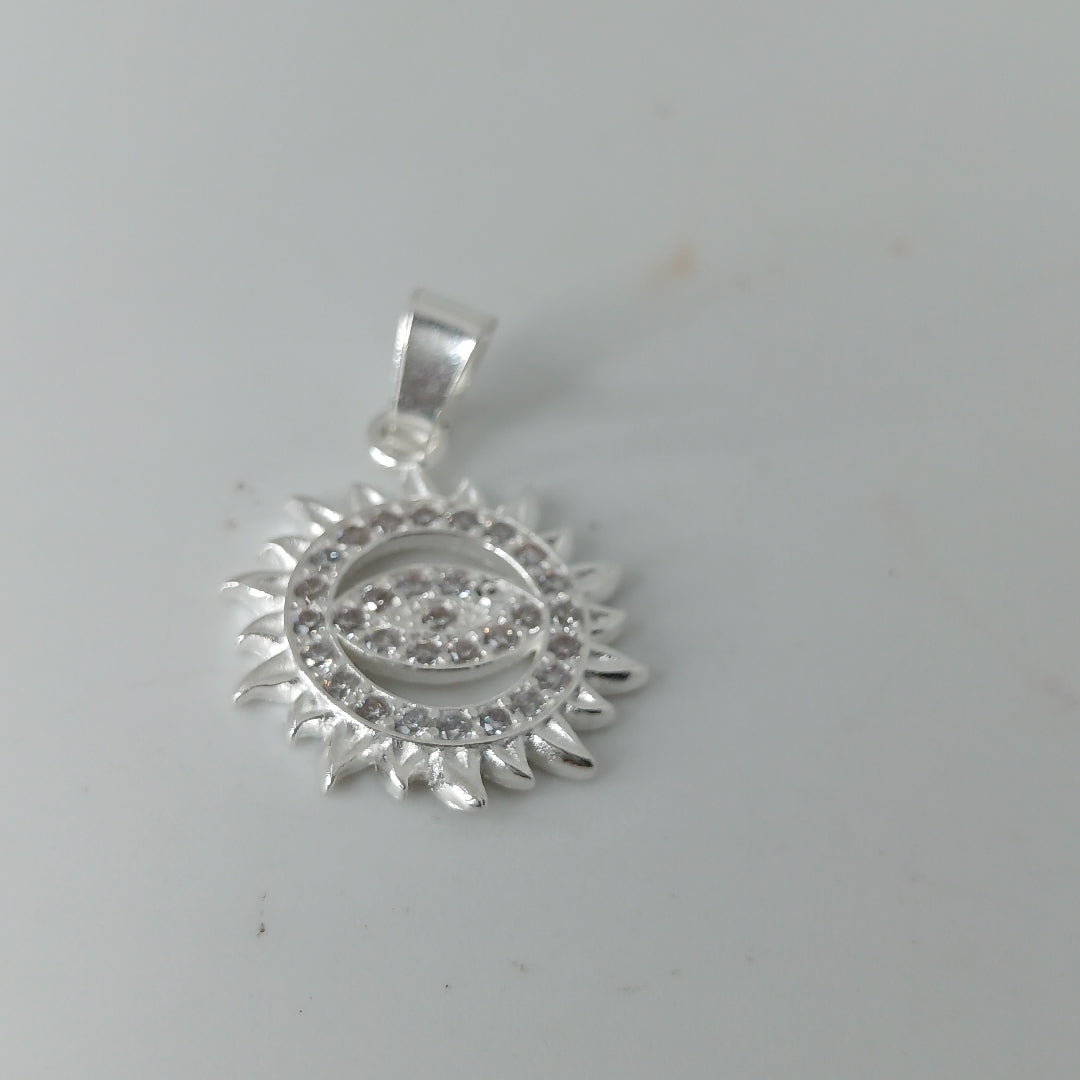 DIJE OJO MAGICO CON CIRCONIAS PLATA .925 2.1 GR (NUEVO)