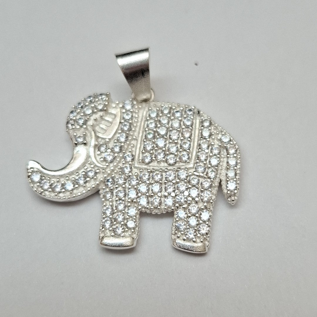DIJE ELEFANTE C/CIRCONIAS PLATA .925 5.4 GR (NUEVO)