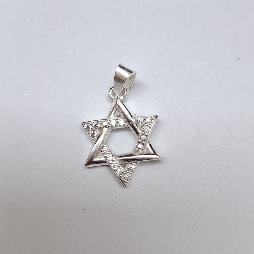 DIJE ESTRELLA DE DAVID C/CIRCONIAS PLATA .925 2.7 GR (NUEVO)