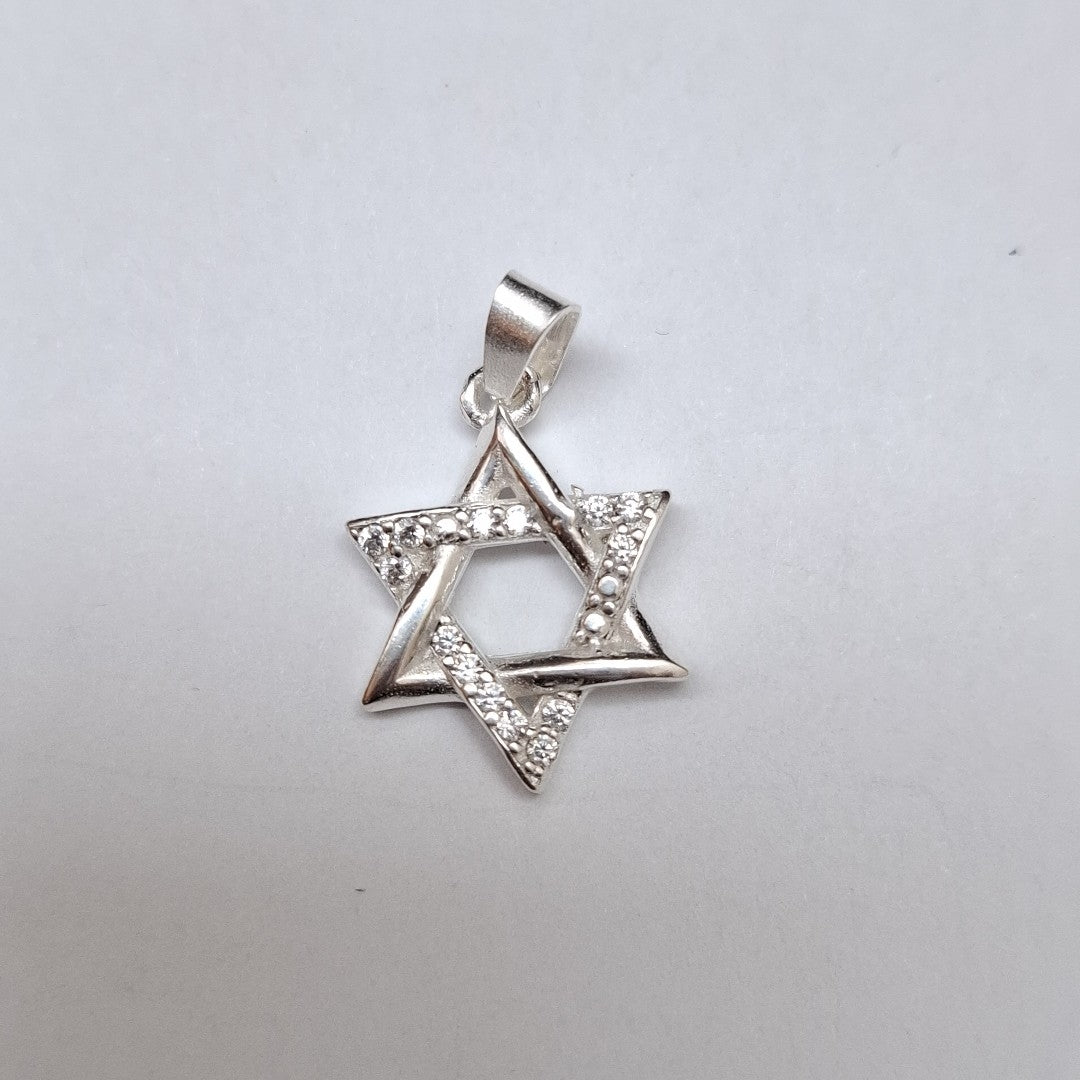 DIJE ESTRELLA DE DAVID C/CIRCONIAS PLATA .925 2.7 GR (NUEVO)