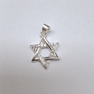 DIJE ESTRELLA DE DAVID C/CIRCONIAS PLATA .925 2.7 GR (NUEVO)