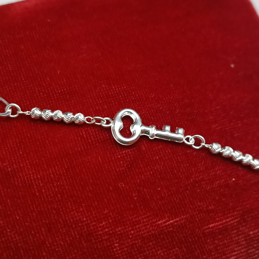 PULSERA TEJIDO LLAVE PLATA .925 18 CM 2.3 GR (NUEVO)