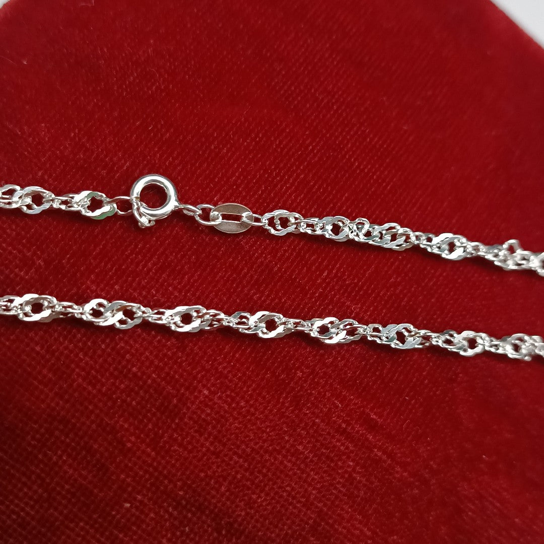 CADENA TEJIDO MEDIO TORZAL PLATA .925 55 CM 6 GR (NUEVO)