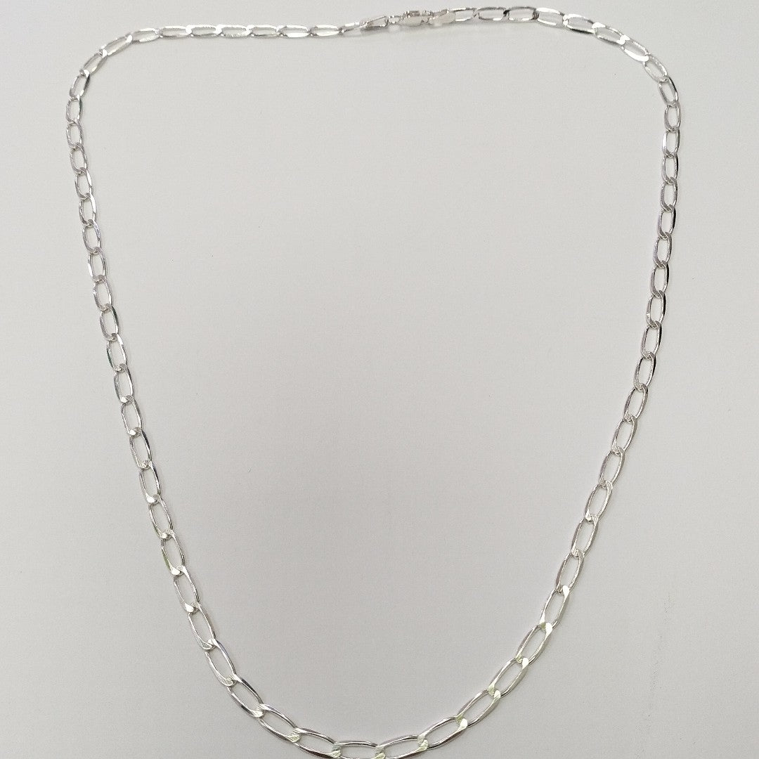 CADENA TEJIDO ESLABONES PLATA .925 55 CM 9.8 GR (NUEVO)