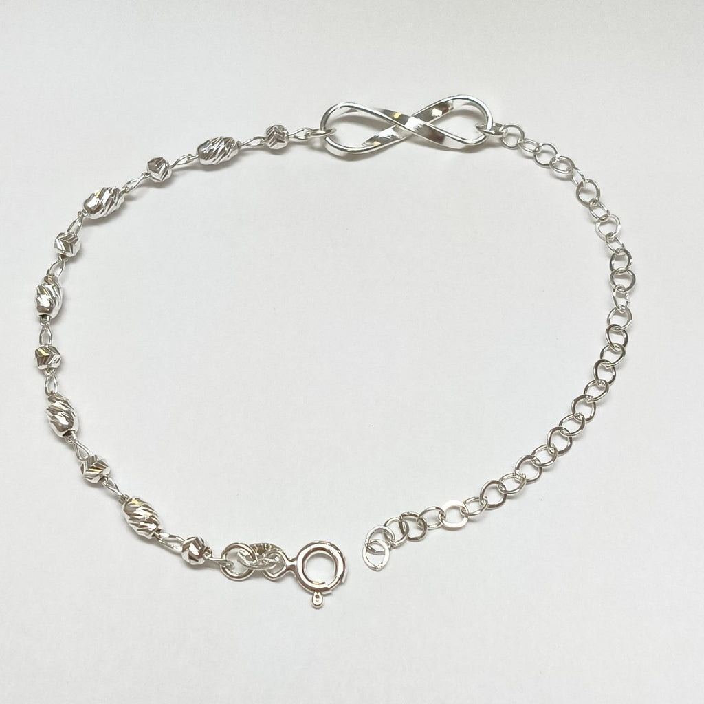 PULSERA TEJIDO INFINITO PLATA .925 18 CM 2.2 GR (NUEVO)