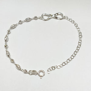 PULSERA TEJIDO INFINITO PLATA .925 18 CM 2.2 GR (NUEVO)