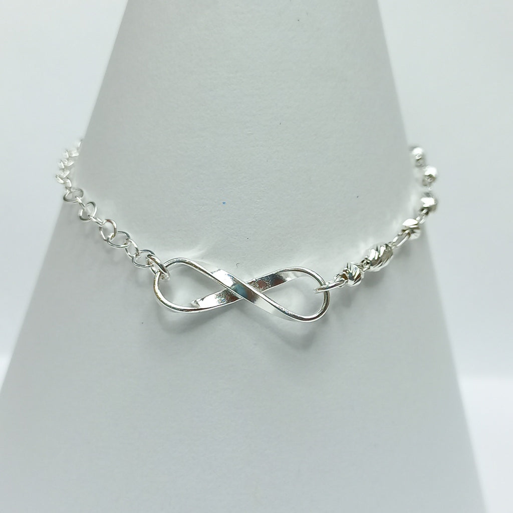PULSERA TEJIDO INFINITO PLATA .925 18 CM 2.2 GR (NUEVO)