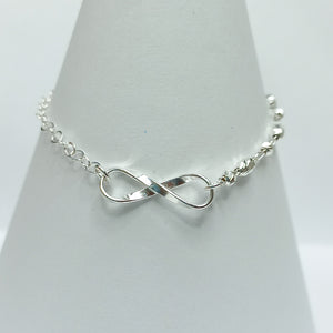 PULSERA TEJIDO INFINITO PLATA .925 18 CM 2.2 GR (NUEVO)