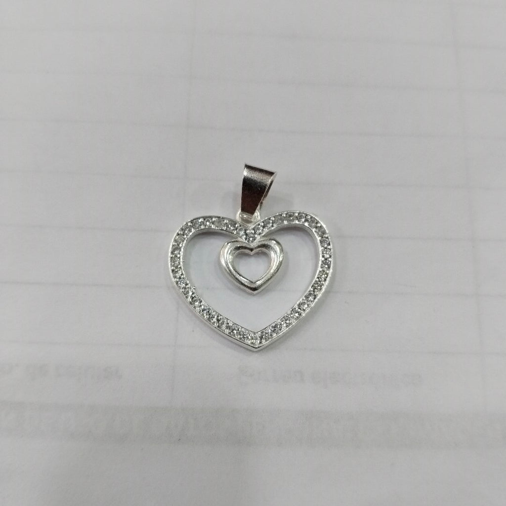 DIJE CORAZON C/CIRCONIAS PLATA .925 2.7 GR (NUEVO)