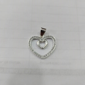 DIJE CORAZON C/CIRCONIAS PLATA .925 2.7 GR (NUEVO)