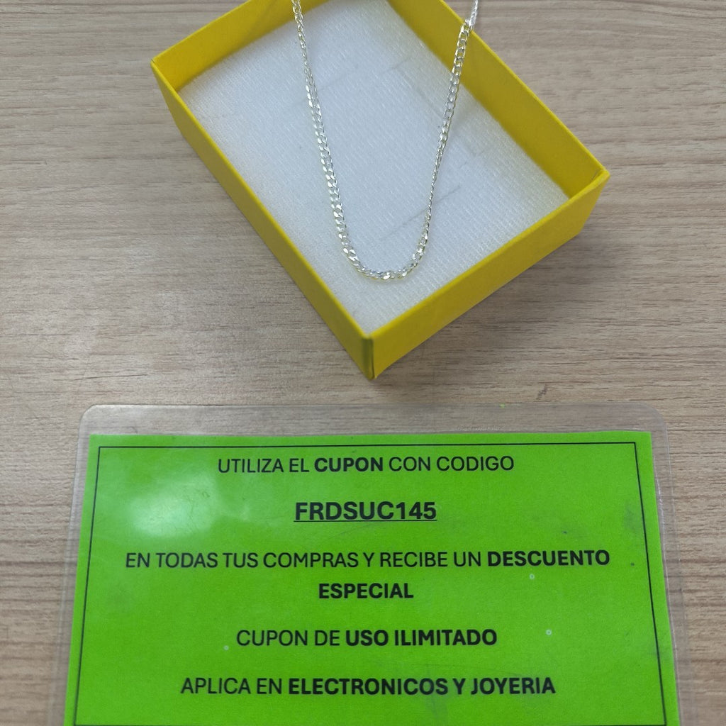 CADENA TEJIDO BARBADO PLATA .925 55 CM 5.3 GR (NUEVO)