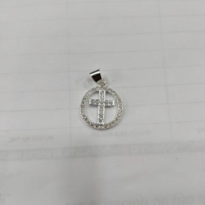 DIJE CRUZ C/CIRCONIAS PLATA .925 2.5 GR (NUEVO)