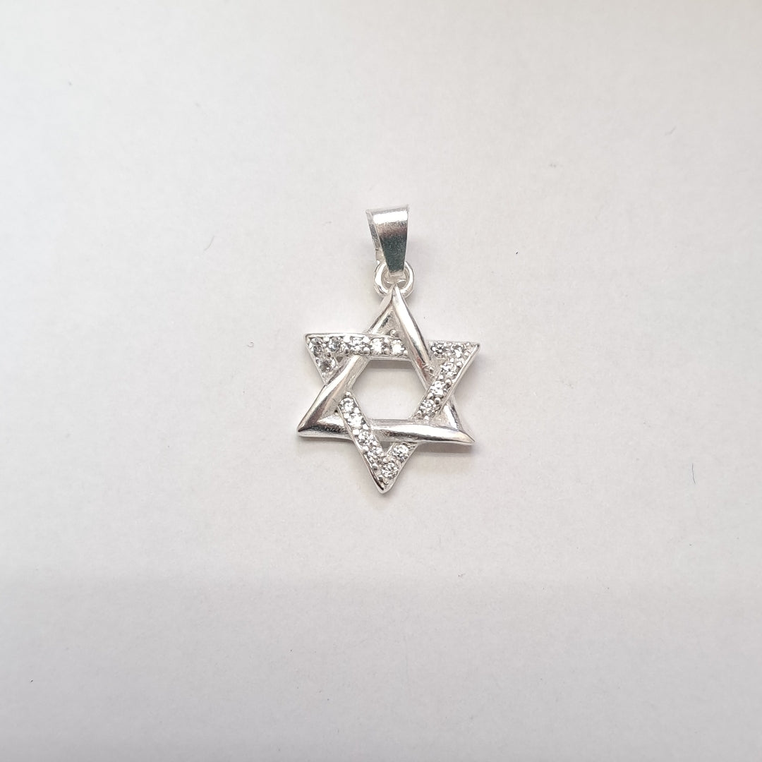 DIJE ESTRELLA DE DAVID C/CIRCONIAS PLATA .925 2.6 GR (NUEVO)