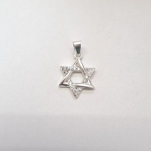 DIJE ESTRELLA DE DAVID C/CIRCONIAS PLATA .925 2.6 GR (NUEVO)