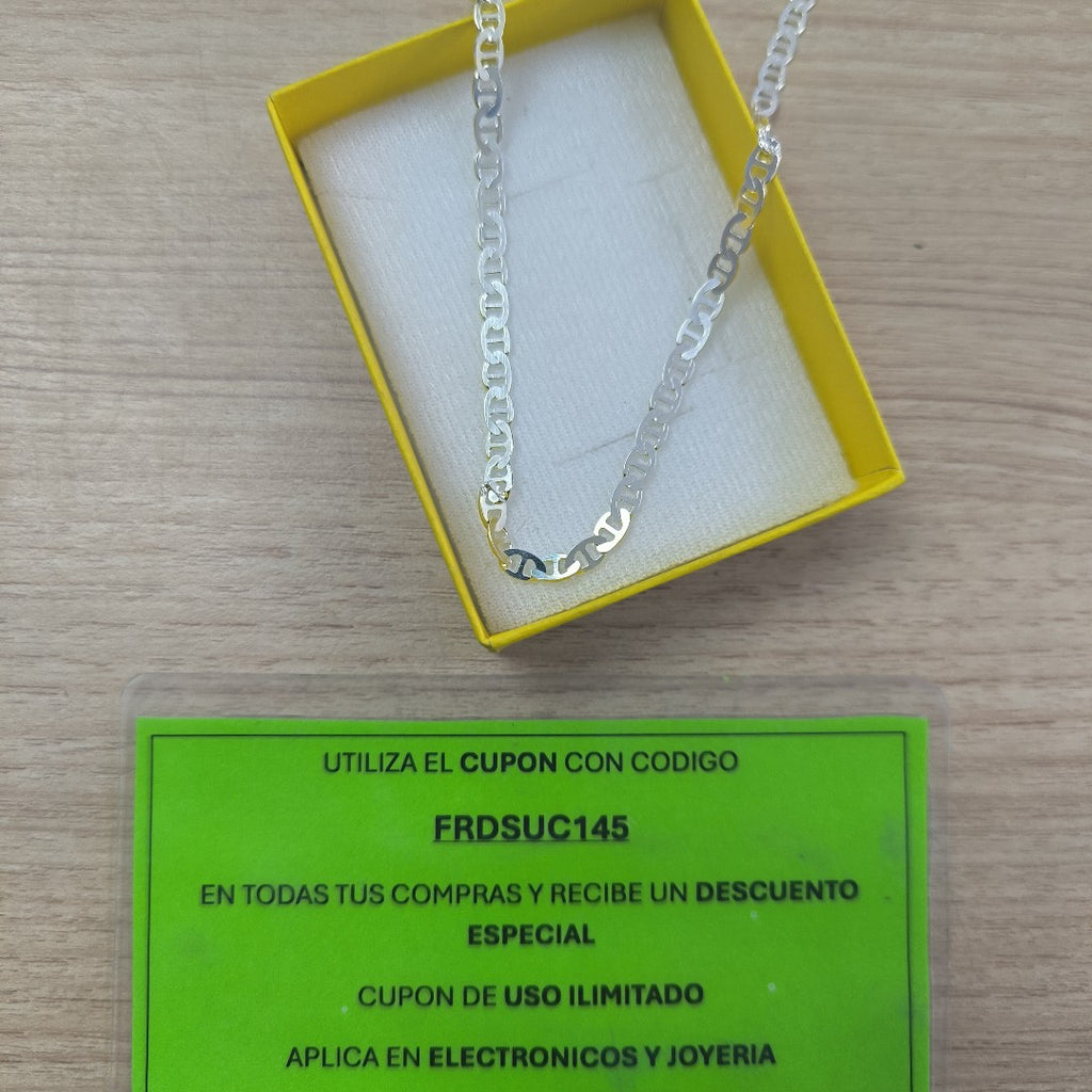 CADENA TEJIDO GUCHI PLATA .925 55 CM 12.7 GR (NUEVO)