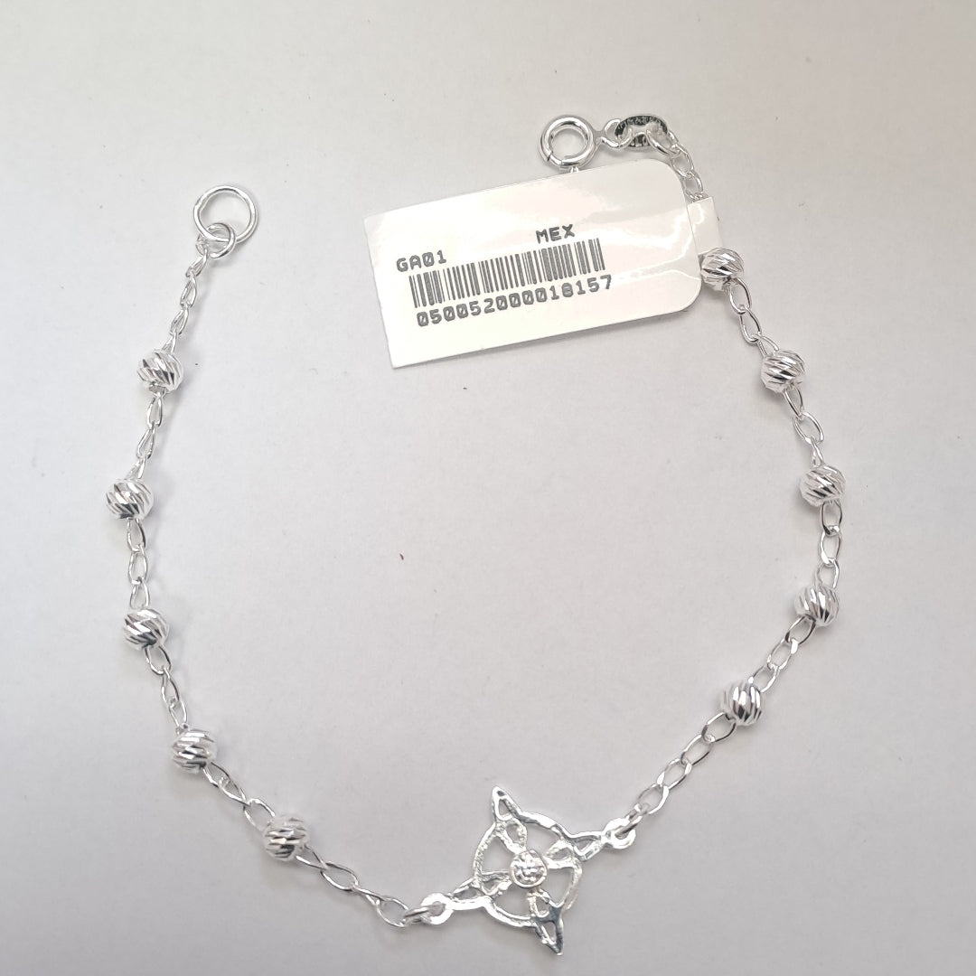 PULSERA TEJIDO ESPECIAL PLATA .925 18 CM 2.8 GR (NUEVO)
