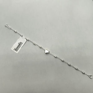 PULSERA TEJIDO CORAZON PLATA .925 18 CM 3.3 GR (NUEVO)
