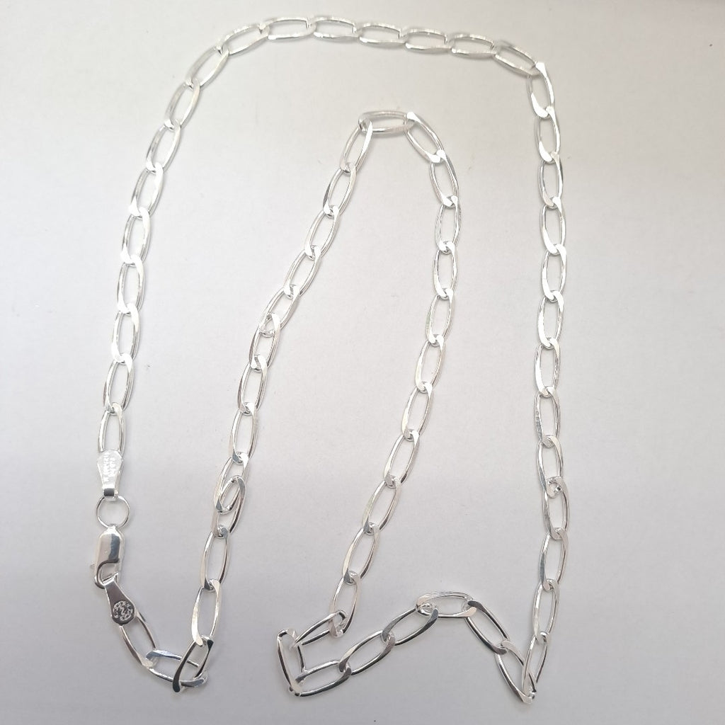 CADENA TEJIDO ESLABONES PLATA .925 55 CM 9.9 GR (NUEVO)