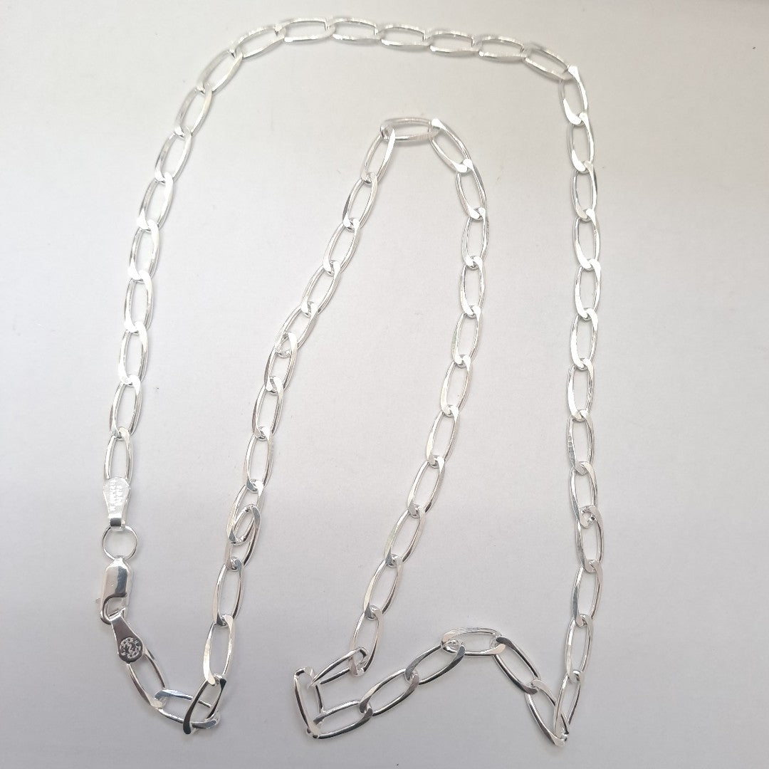 CADENA TEJIDO ESLABONES PLATA .925 55 CM 9.9 GR (NUEVO)