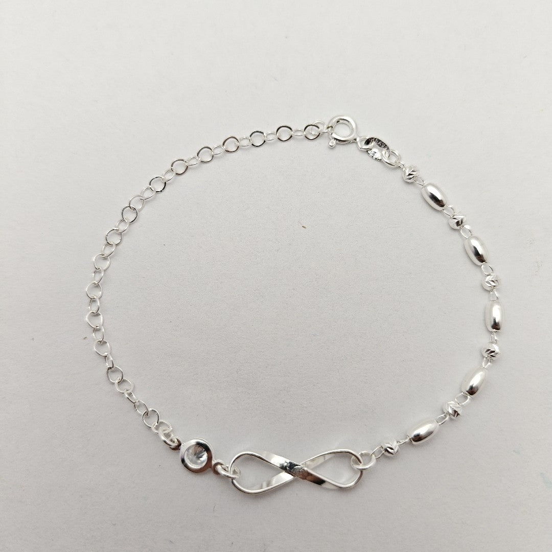 PULSERA TEJIDO ESPECIAL PLATA .925 18 CM 2.6 GR (NUEVO)
