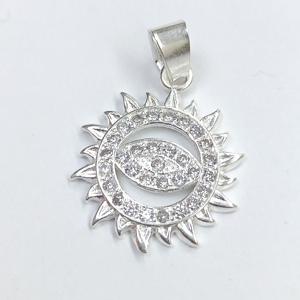 DIJE OJO MAGICO CON CIRCONIAS PLATA .925 2 GR (NUEVO)
