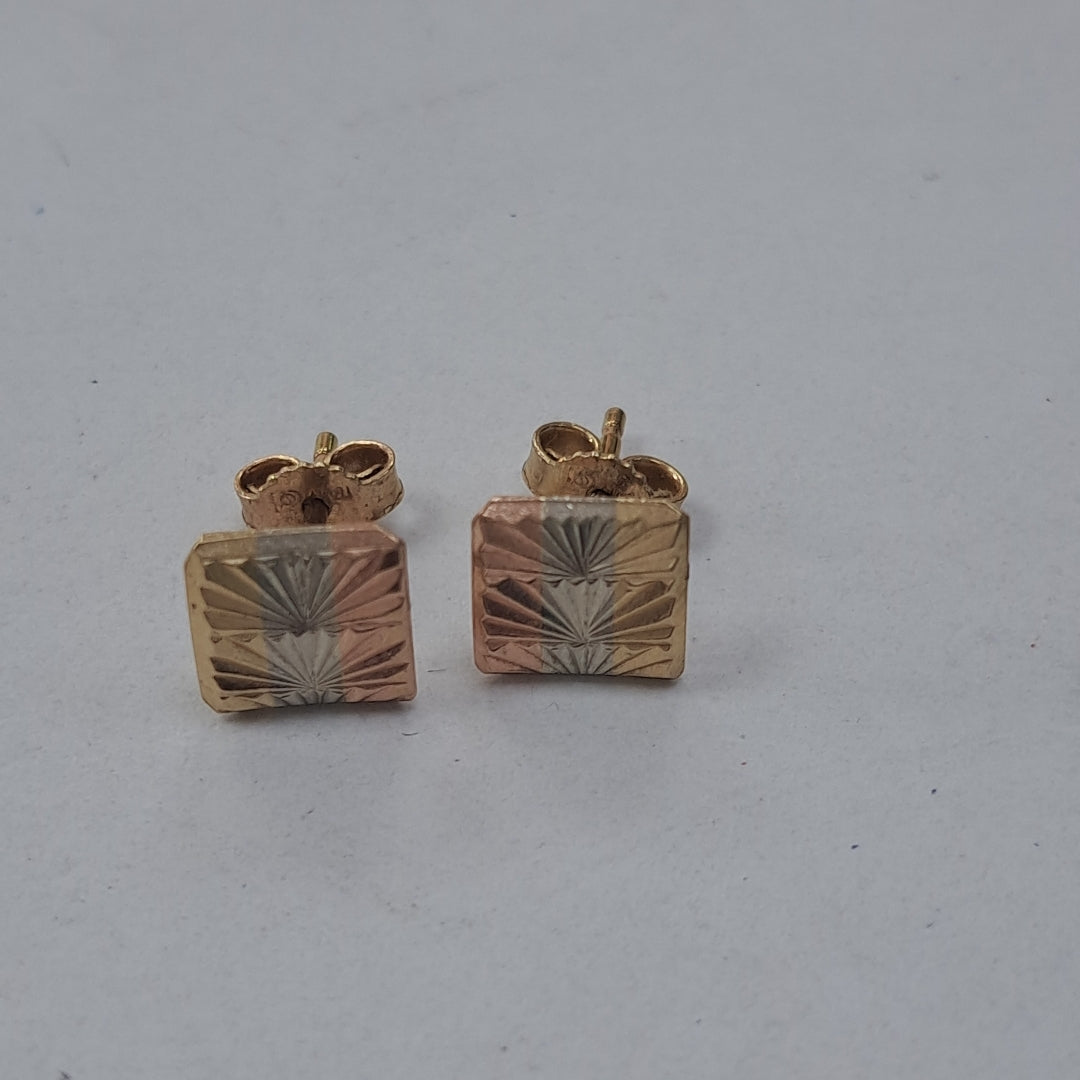 ARETES PAR ORO, ORO COMBINADO 14 K 1.5 GRMS (SEMINUEVO)