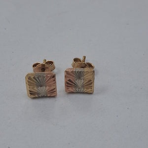 ARETES PAR ORO, ORO COMBINADO 14 K 1.5 GRMS (SEMINUEVO)