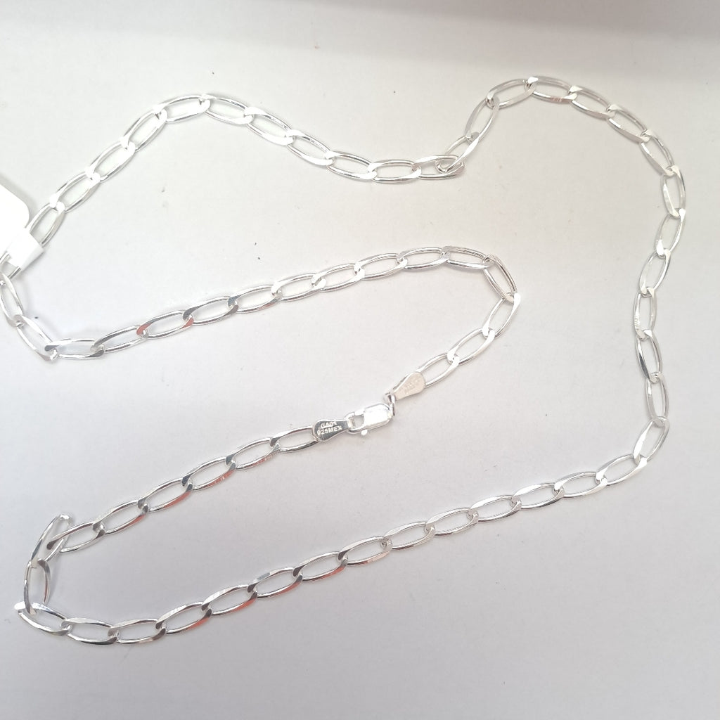 CADENA TEJIDO ESLABONES PLATA .925 55 CM 9.9 GR (NUEVO)