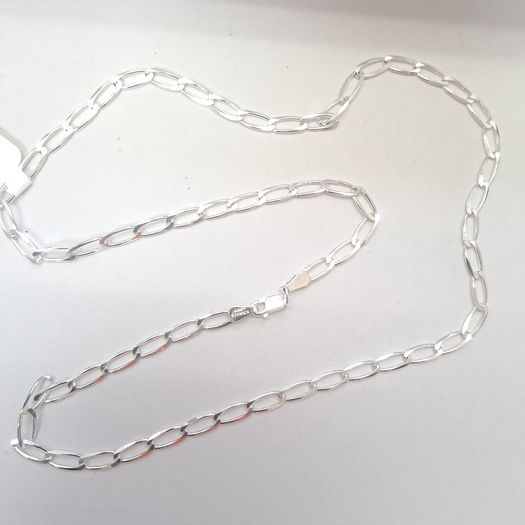 CADENA TEJIDO ESLABONES PLATA .925 55 CM 9.9 GR (NUEVO)