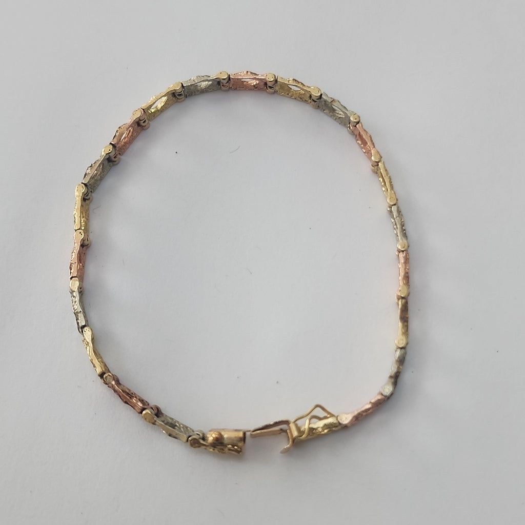 PULSERA ORO COMBINADO 10 K 8,10 GRMS (SEMINUEVO)